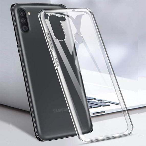 Samsung Galaxy A11 CaseUp İnce Şeffaf Silikon Kılıf Beyaz 5